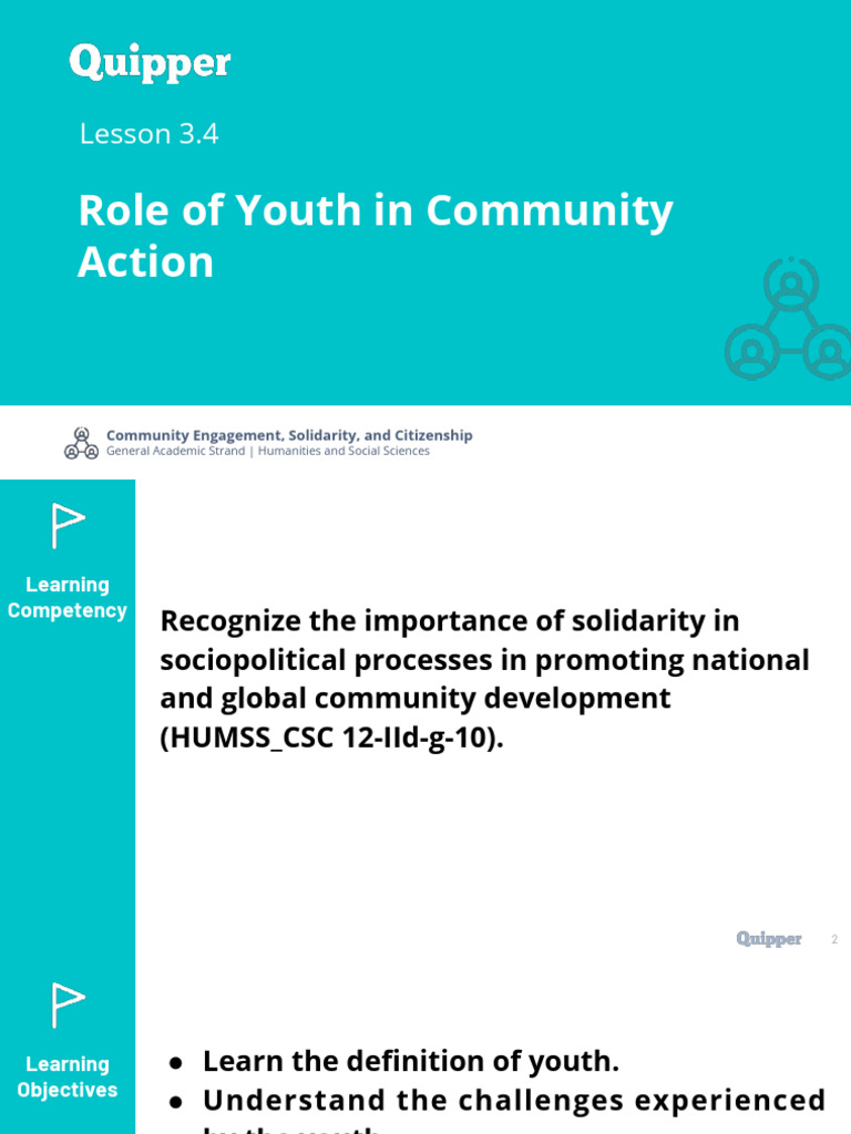 CSC 12 Q3 0304 - PS - Role of Youth in Community Action | PDF | Social ...