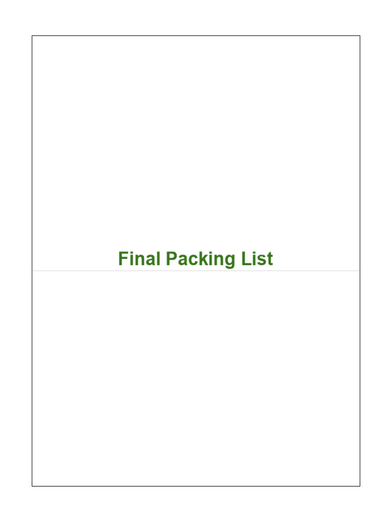 Final Packing Checklist for Thailand | PDF | Toiletry