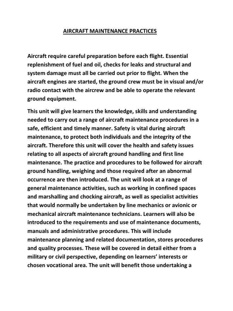 thesis about aircraft maintenance