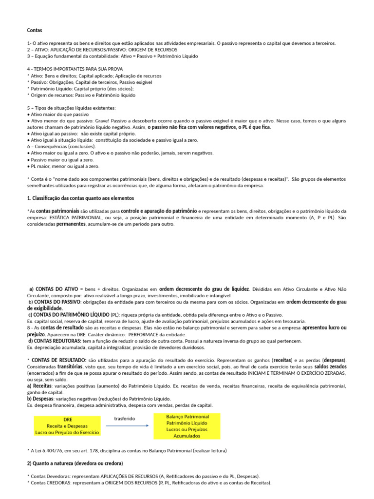Aula 01 Contas Pdf Contabilidade Capital Próprio Finanças