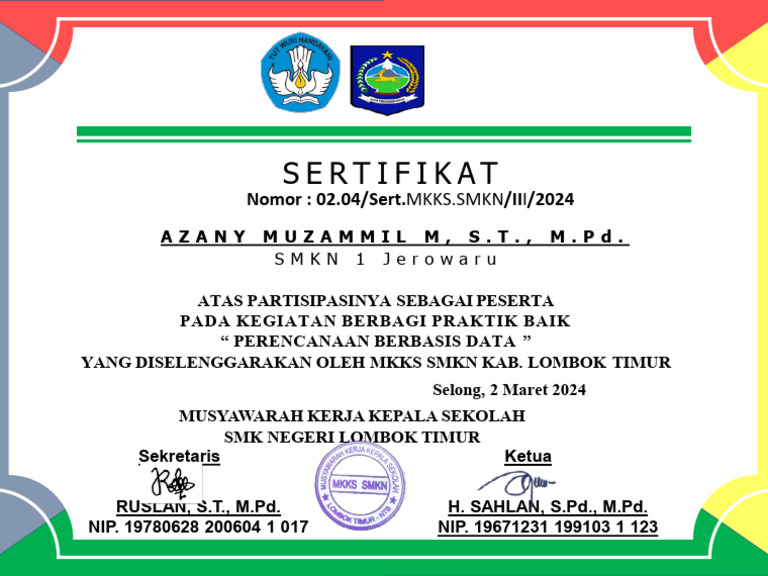 Sertifikat PBD Azany | PDF