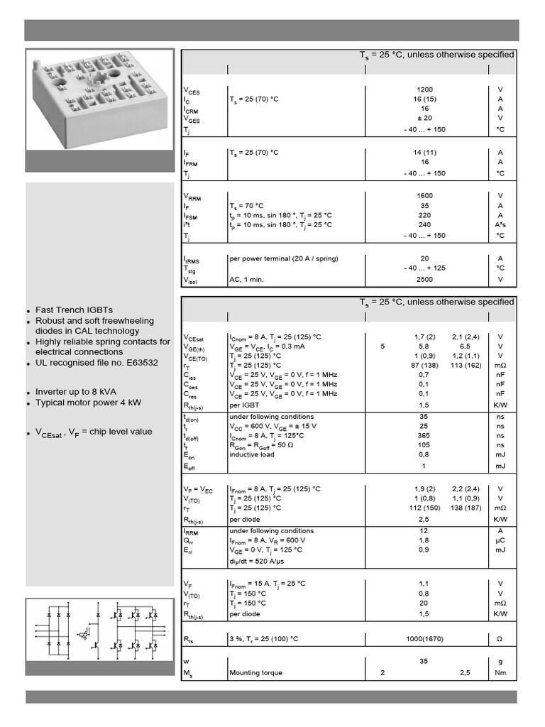 SKIIP11NAB126V1Semikron PDF Power Inverter Rectifier
