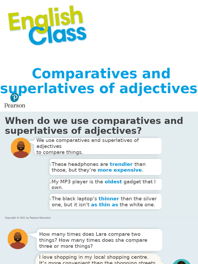 ENGLISH CLASS Comparatives and Superlatives of Adjectives | PDF ...