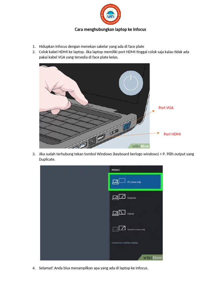 Cara Hubungkan Laptop ke Infocus | PDF | Teknologi & Rekayasa