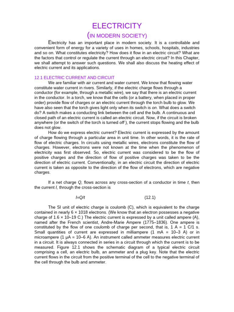 Understanding Electricity in Society | PDF | Electrical Resistance And ...