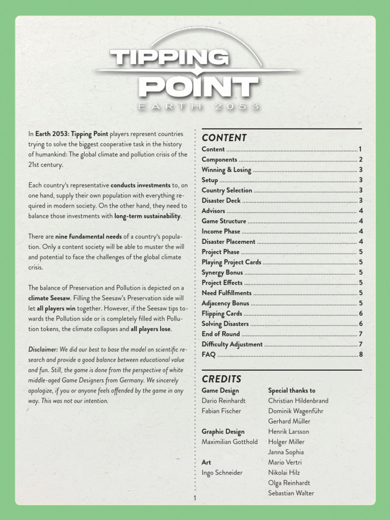 Tipping Point Game Rules Overview | PDF