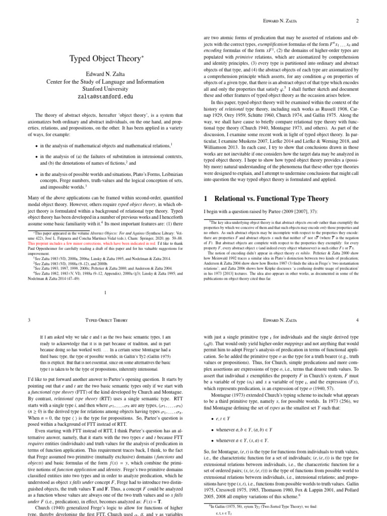 Typed Object Theory Pdf Function Mathematics Set Mathematics
