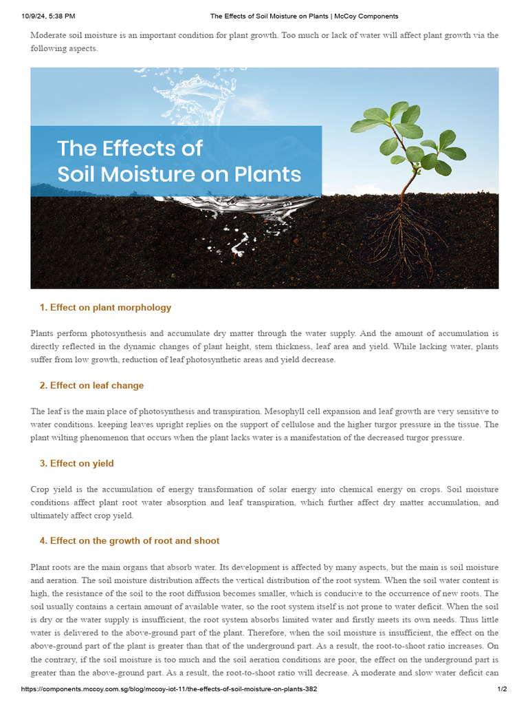 The Effects of Soil Moisture On Plants - McCoy Components | PDF | Soil ...
