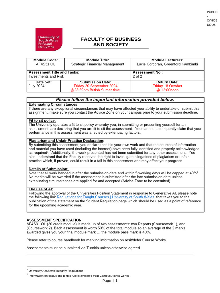 Af4s31 Ol CW2 | PDF | Risk | Evaluation