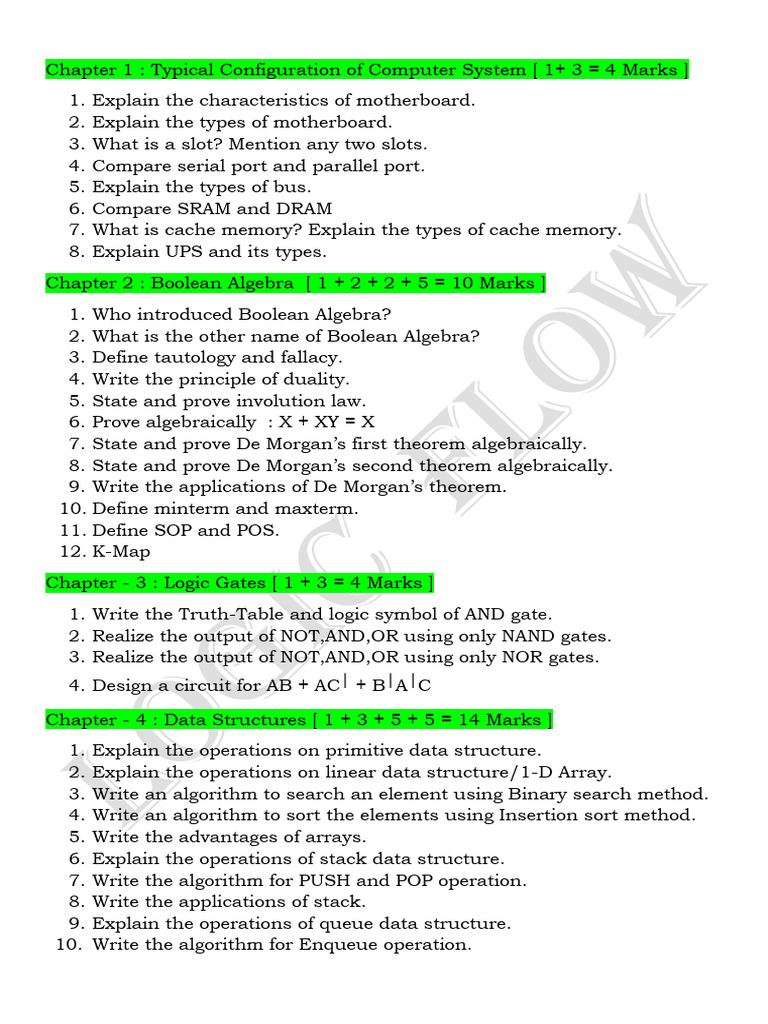 2nd PUC Computer Science Most Important Questions YouTube PDF