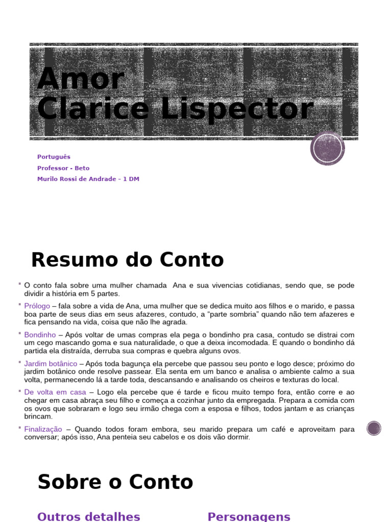 Amor - Clarice Lispector | PDF | Mistério, Suspense e Ficção Policial ...