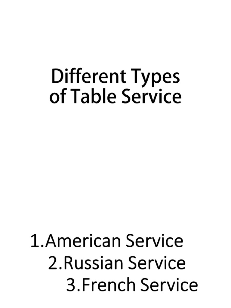 Table Service | PDF