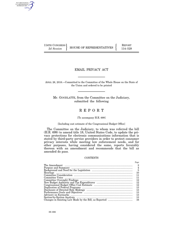 CRPT 114hrpt528 | PDF | Fourth Amendment To The United States ...