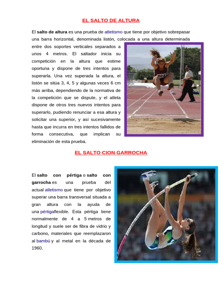 Guía de Saltos en Atletismo | PDF | Deporte del atletismo | Deportes ...