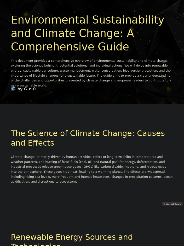 Environmental Sustainability and Climate Change A Comprehensive Guide ...