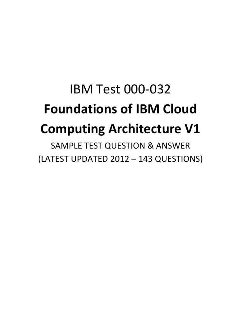 IBM Cloud Computing Foundations Test | PDF | Software As A Service ...