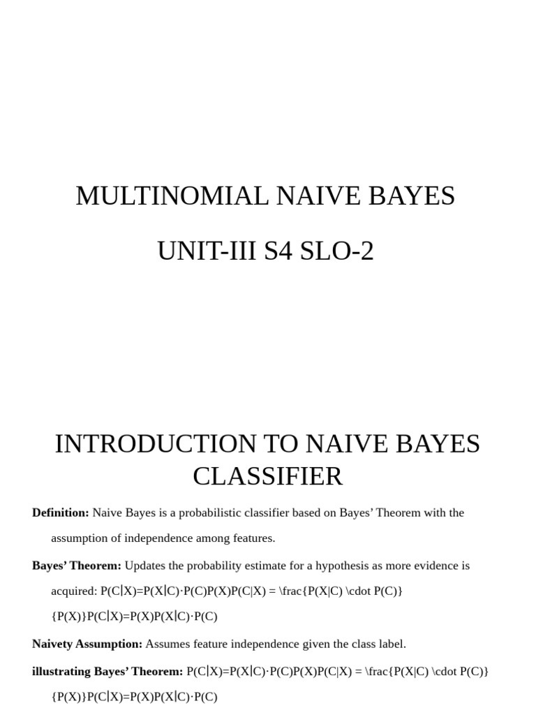 Multinomial NAIVE BAYES - Jaikrishna 4 | PDF | Statistical Analysis ...
