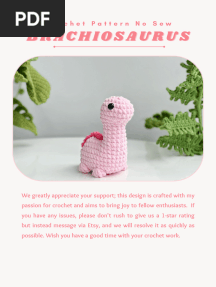 Brachiosaurus Dinosaur No Sew 2