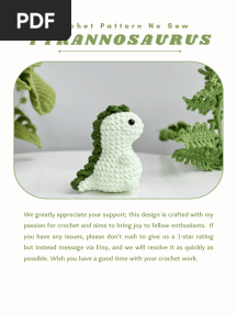 Tyrannosaurus Dinosaur No Sew 1