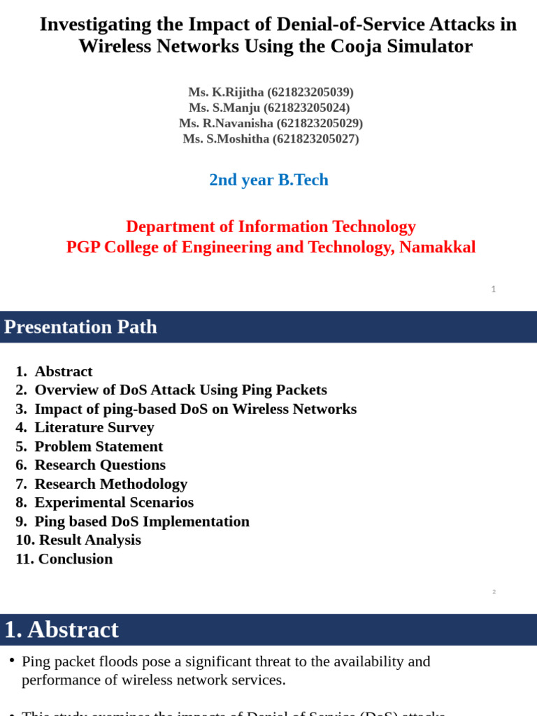 Impact of Ping-Based DoS on Wireless Networks | PDF | Denial Of Service ...