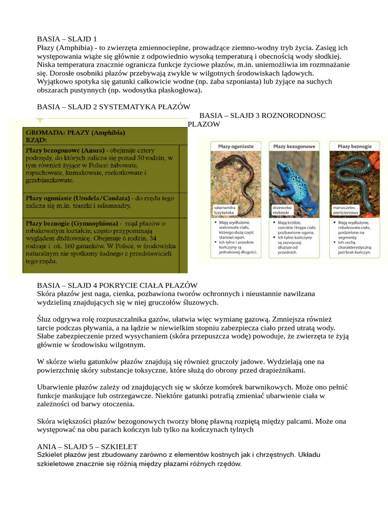 biologia - płazy 2 | PDF