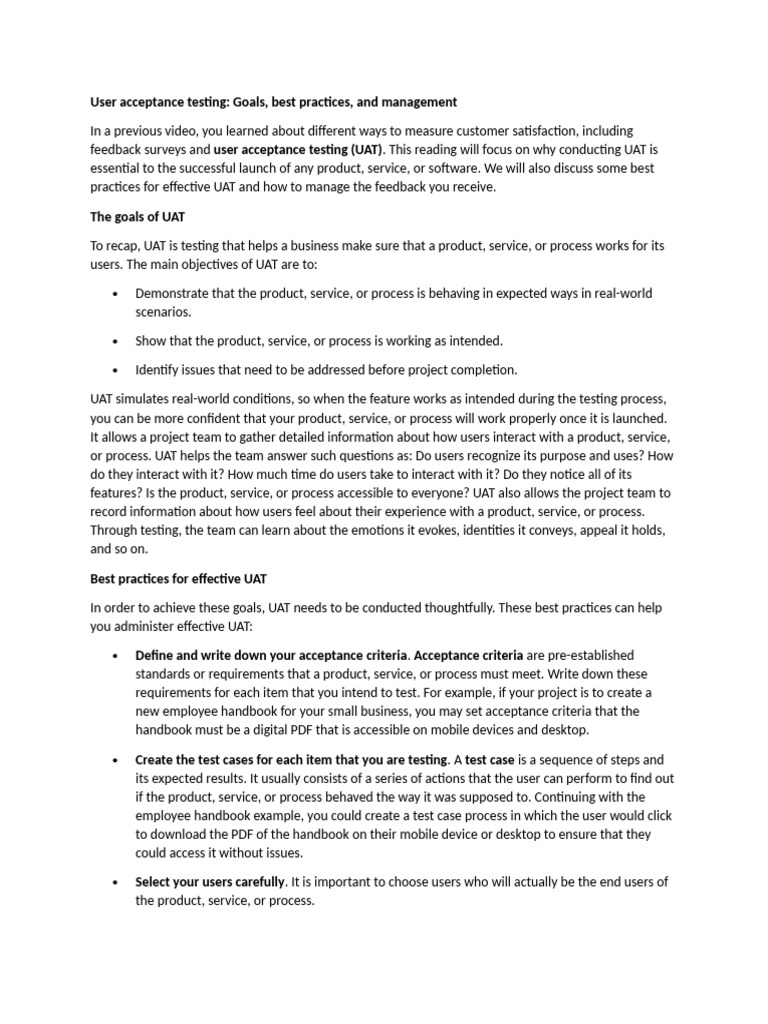 User Acceptance Testing 3 | PDF | Performance Indicator | Usability