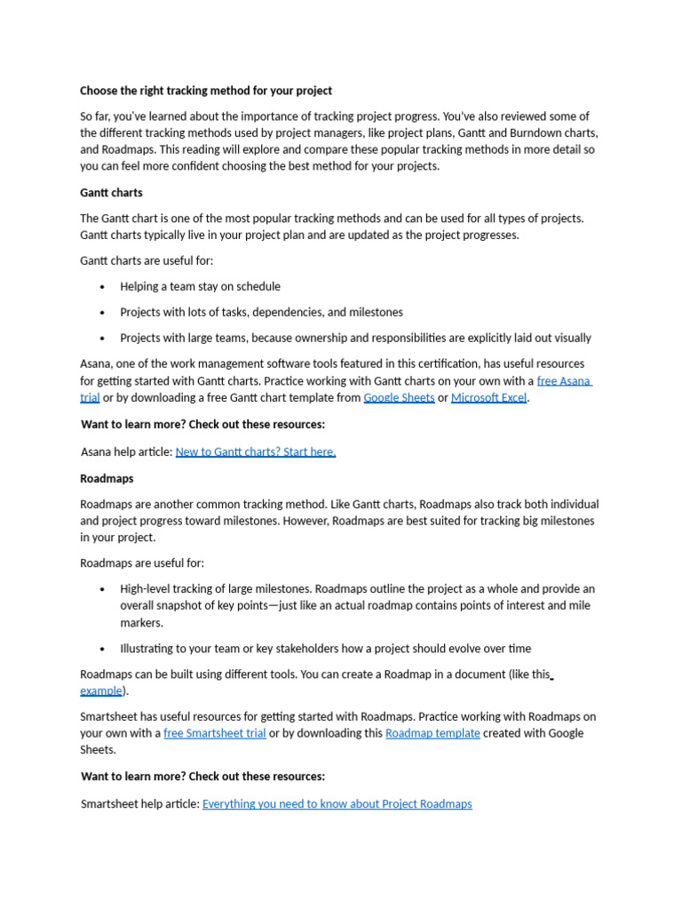 Choosing Project Tracking Methods | PDF | Agile Software Development