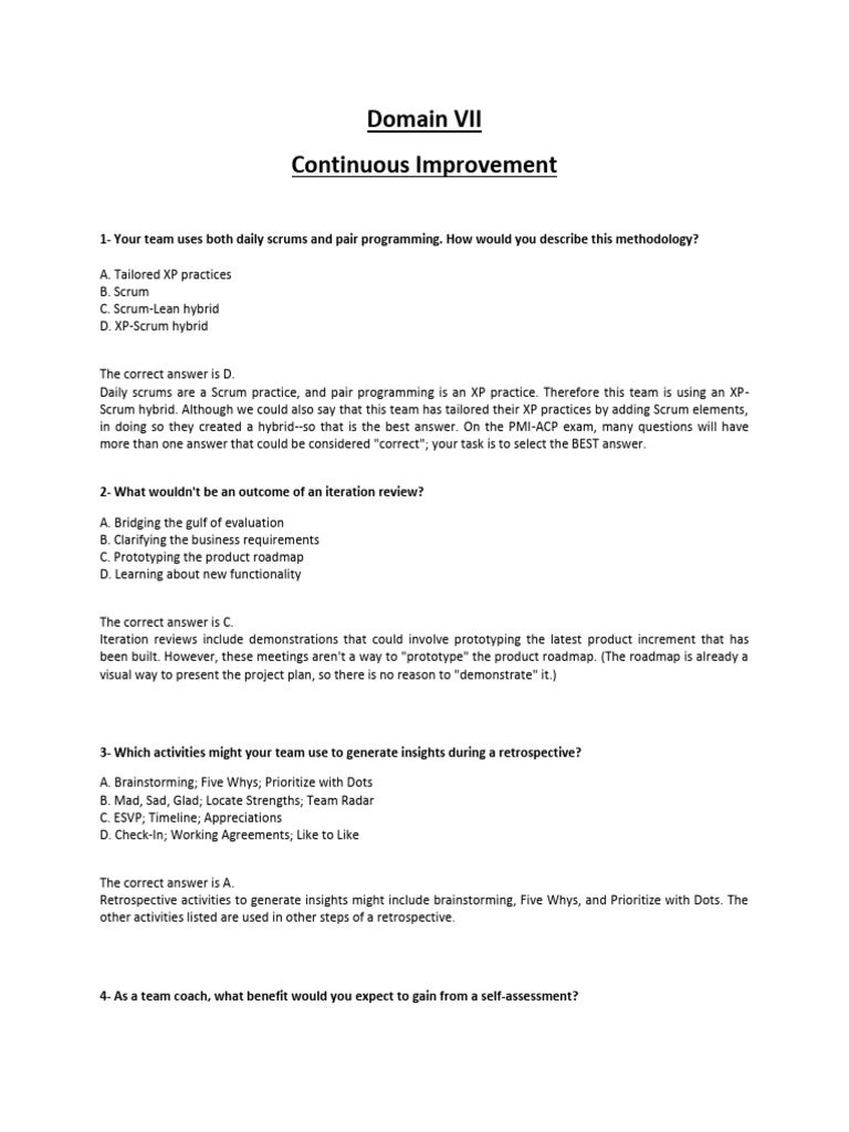 Agile Methodologies and Continuous Improvement | PDF | Agile Software ...