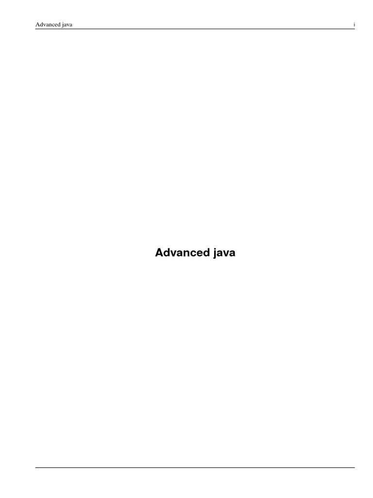 Advanced Java 1 Merged 4 | PDF