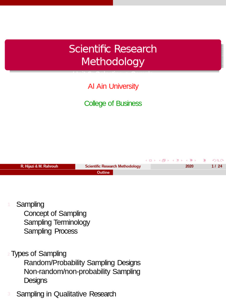 Sampling Methods in Scientific Research | PDF | Sampling (Statistics ...