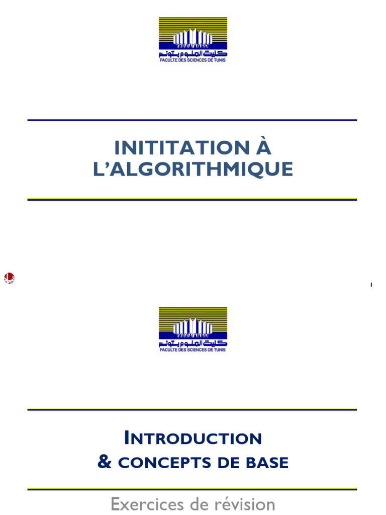 Introduction à l'algorithmique et exercices | PDF