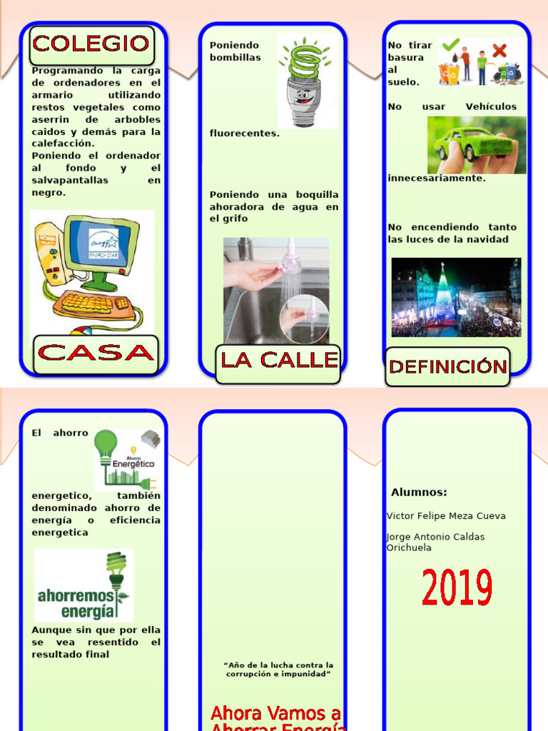 TRIPTICO MODELO Ahorro de Energia | PDF