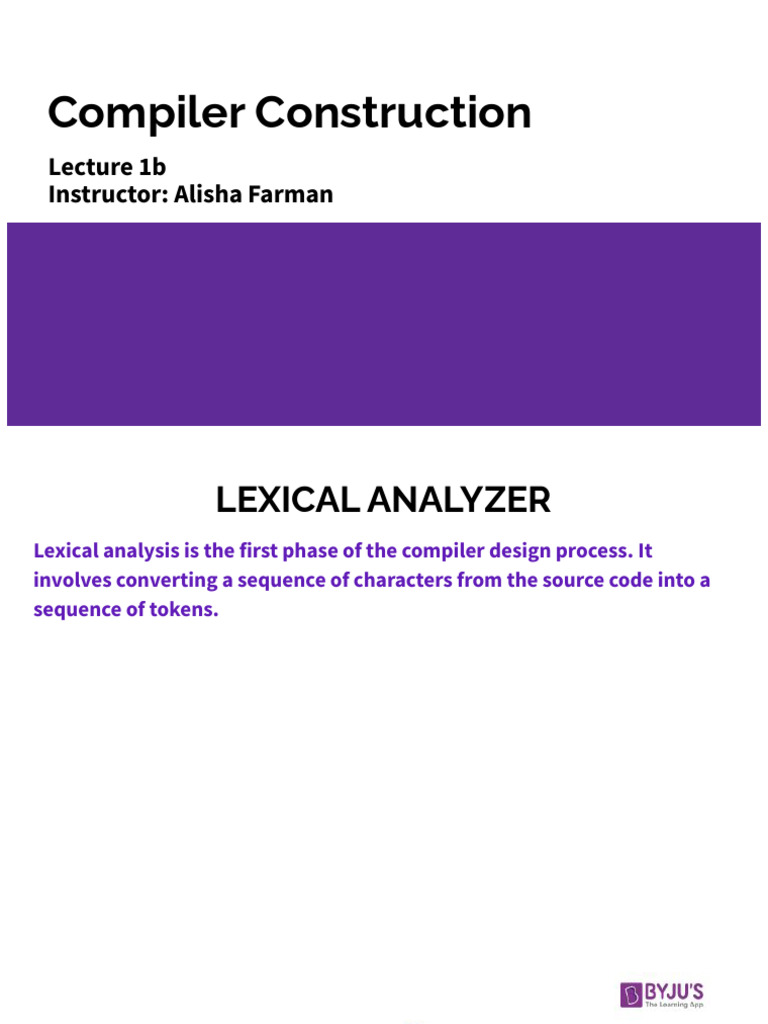 Compiler construction lec 1b pdf software development computer