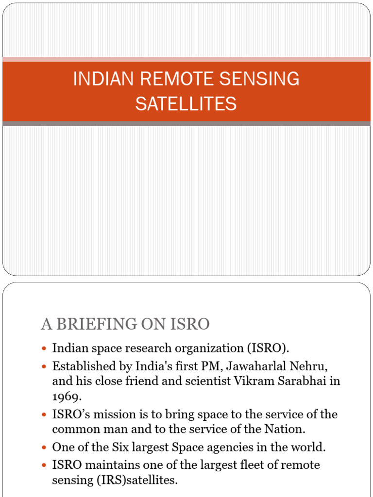 Indian Remote Sensing Satellites | PDF | Infrared | Satellite