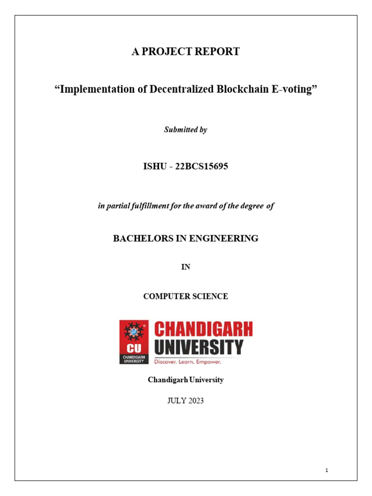 Decentralized Blockchain E-Voting Project | PDF | Electronic Voting ...