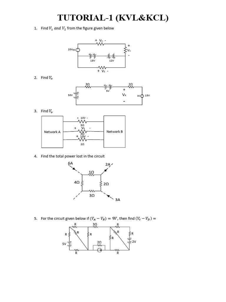 KVL and KCL Problem Solutions | PDF | Teaching Methods & Materials