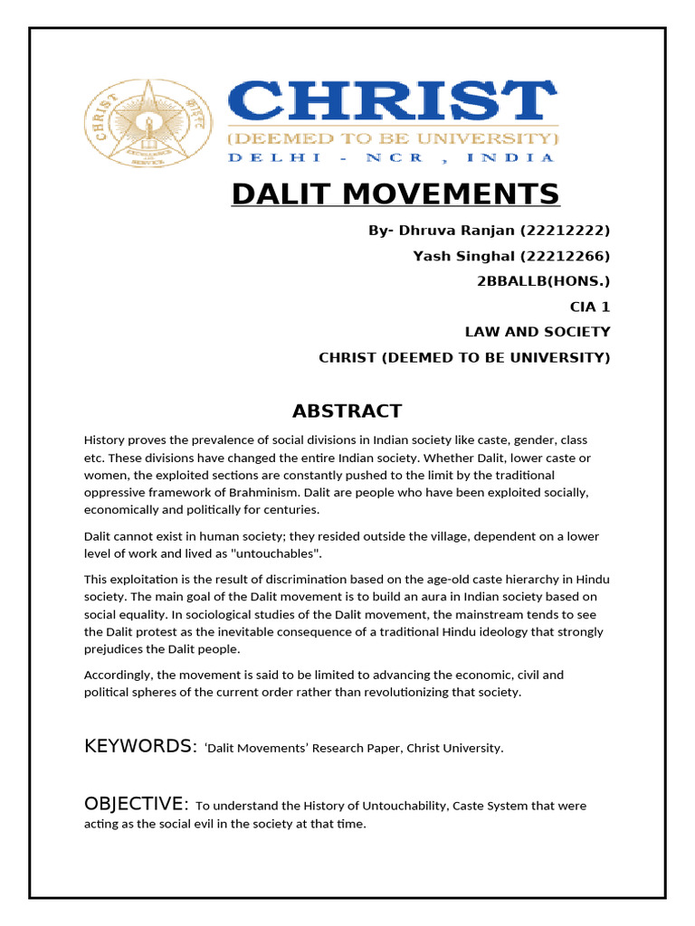 Understanding Dalit Movements in India | PDF | Dalit | Caste
