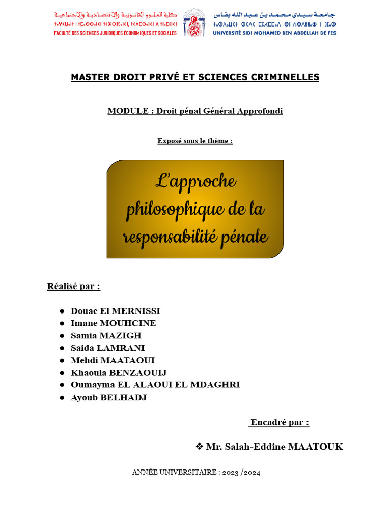 Responsabilité pénale : enjeux et histoire | PDF | Crimes | Crime et ...
