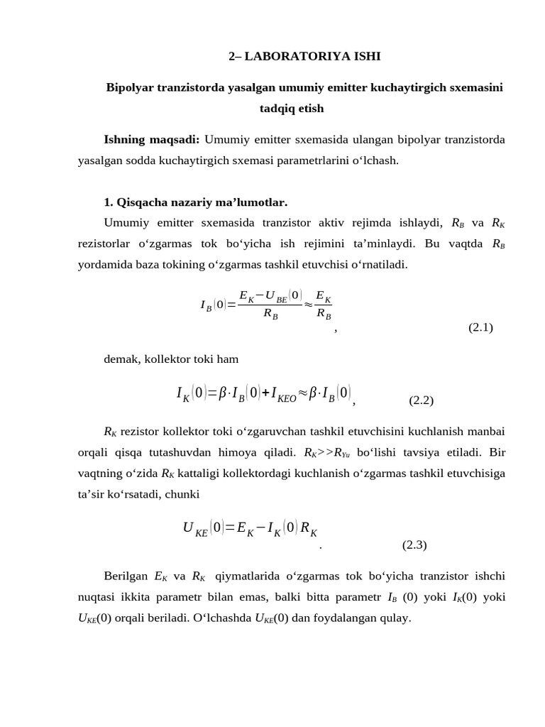 Labaratoriya Ishi 2 | PDF