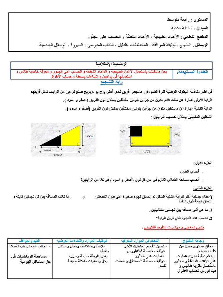 وضعية انطلاقية 4م مقطع1 | PDF