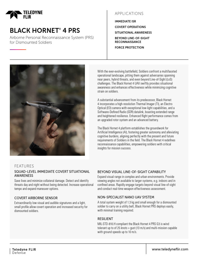 Black Hornet-4 - PRS - Datasheet-LTR 23-0919 - WEB | PDF | Unmanned ...