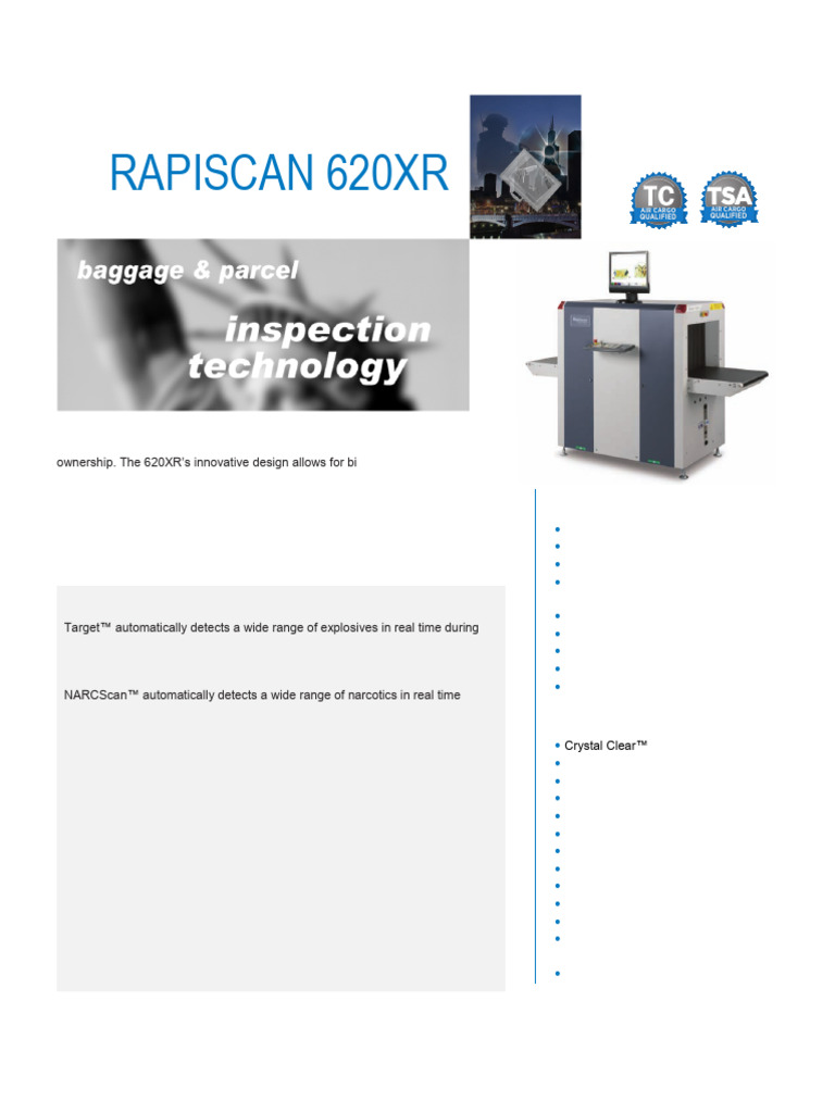 LS Rapiscan 620XR X Ray Screening | PDF | X Ray | Transportation ...