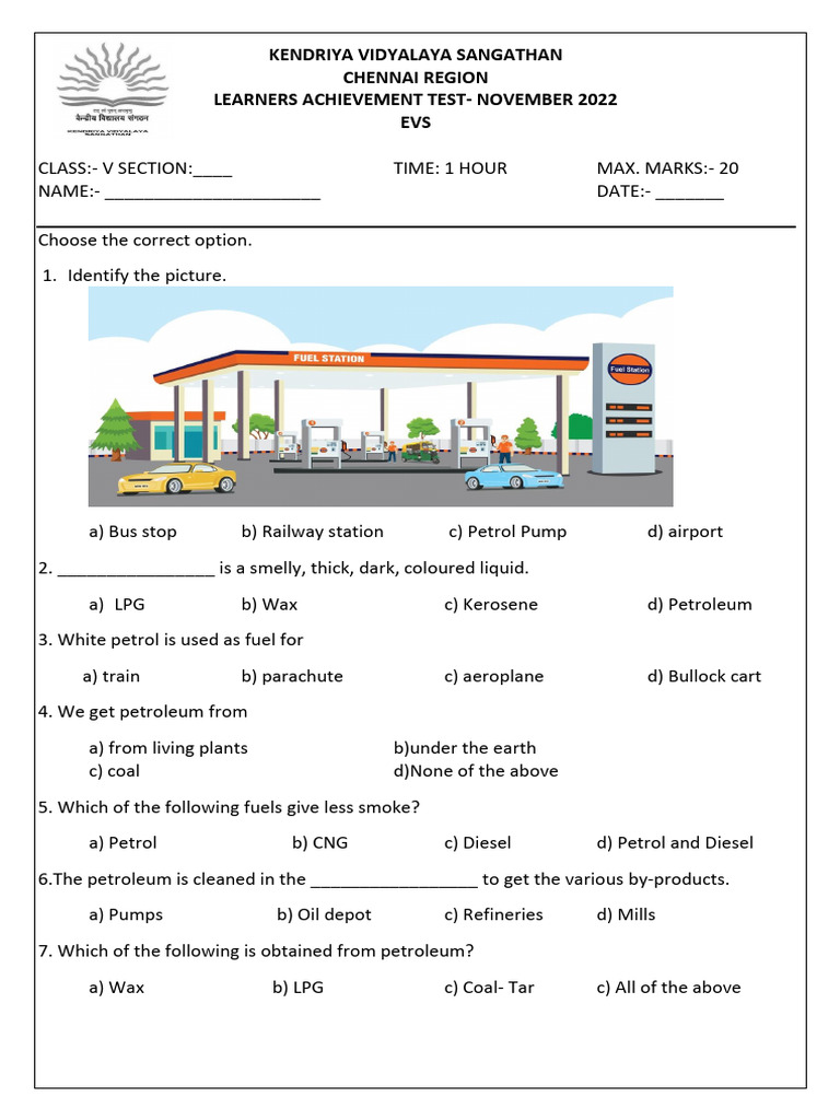 Class 5 Evs Nov Lat Pdf Gasoline Kerosene