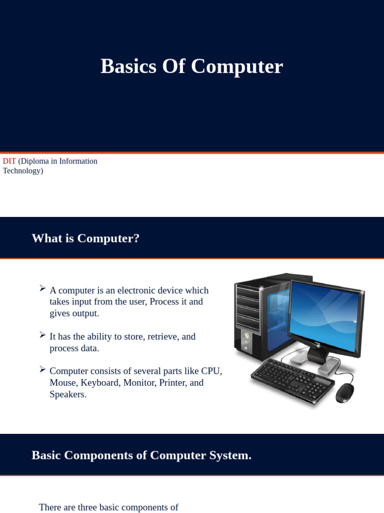 Basics of Computer | PDF | Computer Keyboard | Computer Data Storage