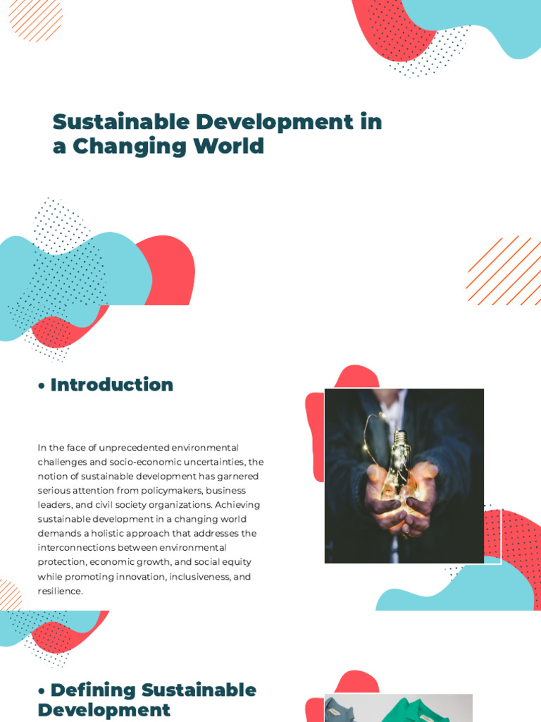 Achieving Sustainable Development in A Changing World | PDF ...