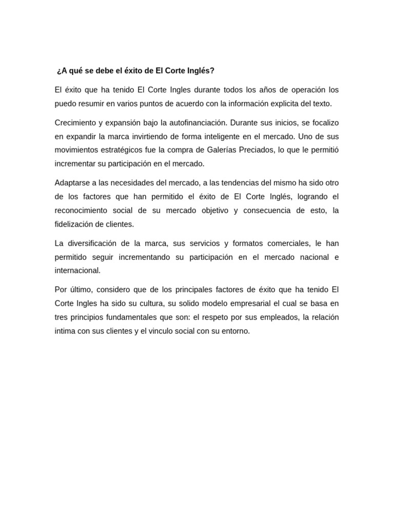 Caso Practico El Corte Ingles Heider Alvarez PDF Mercado