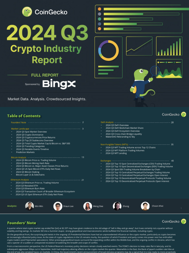 CoinGecko 2024 Q3 Crypto Report | PDF | Distributed Computing | E Commerce