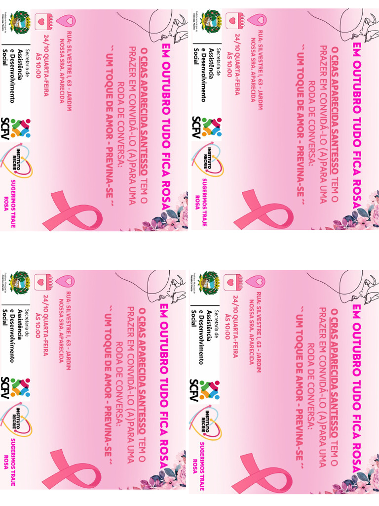 Convite Outubro Rosa | PDF