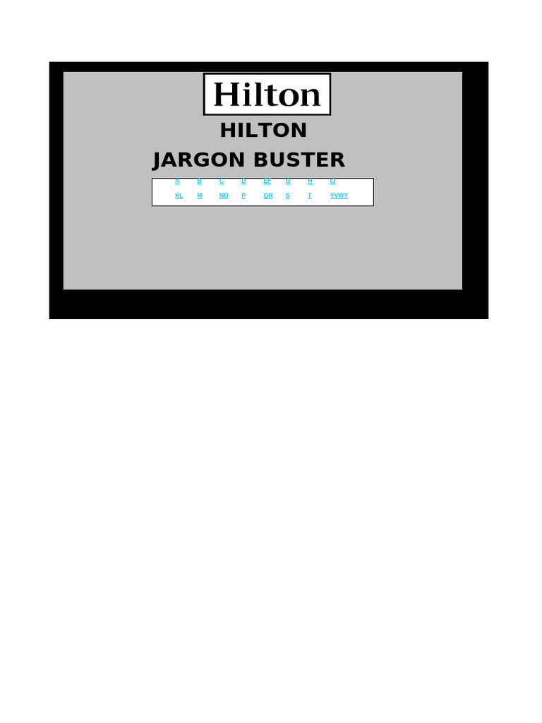 Hilton Jargon Buster Guide | PDF | Hilton Worldwide | Internet