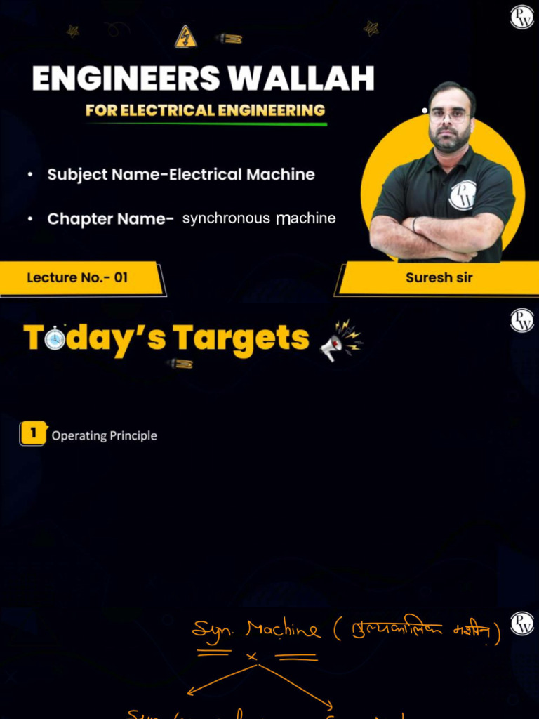 Synchronous Machine 01 Class Notes Pdf
